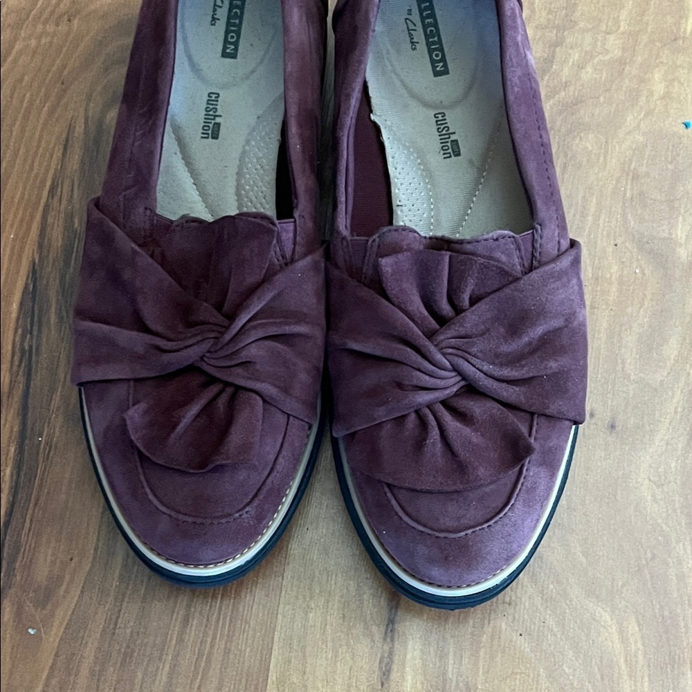 Collection clarks Women's Burgundy Loafers - Picture 2 of 8